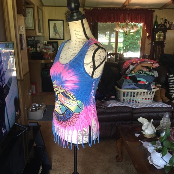 Women’s tie-dye Bahamas cut tank top - Picture 3 of 16